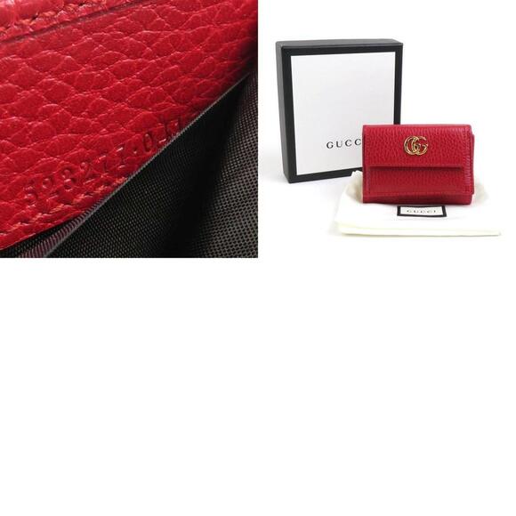 GUCCI Red Leather GG Marmont Wallet - Picture 5 of 5